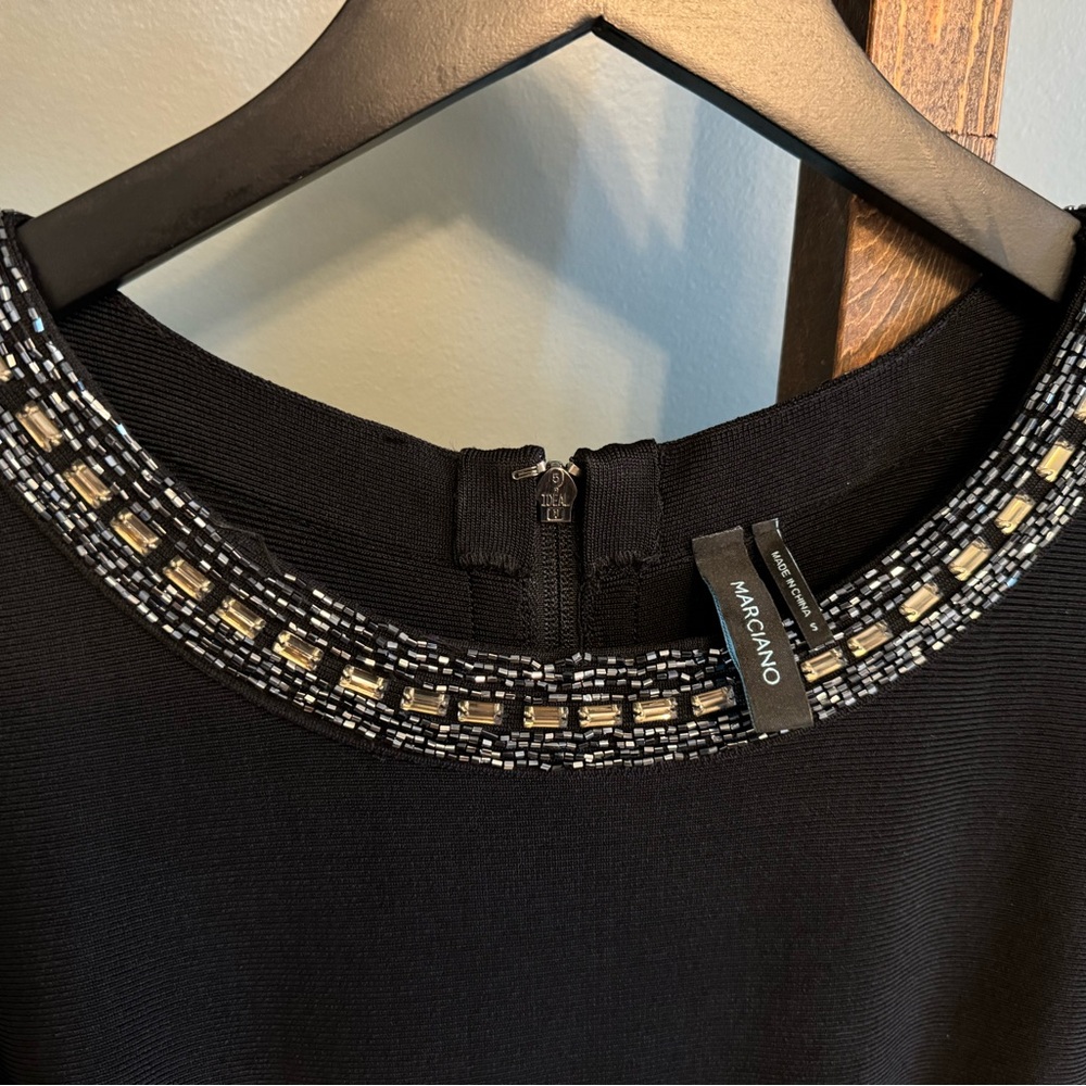 Marciano Embellished Cut-Out Dress – Statement Little Black Dress 🖤✨ - Picture 2 of 5